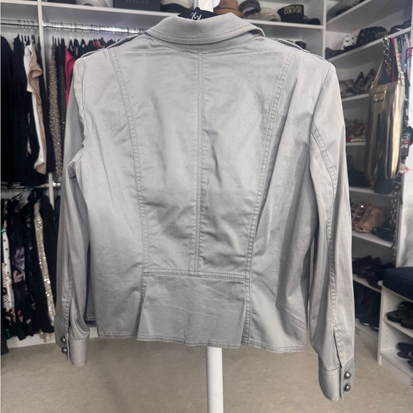 White House Black Market Light Silver/Gray Utility Jacket - Picture 5 of 5